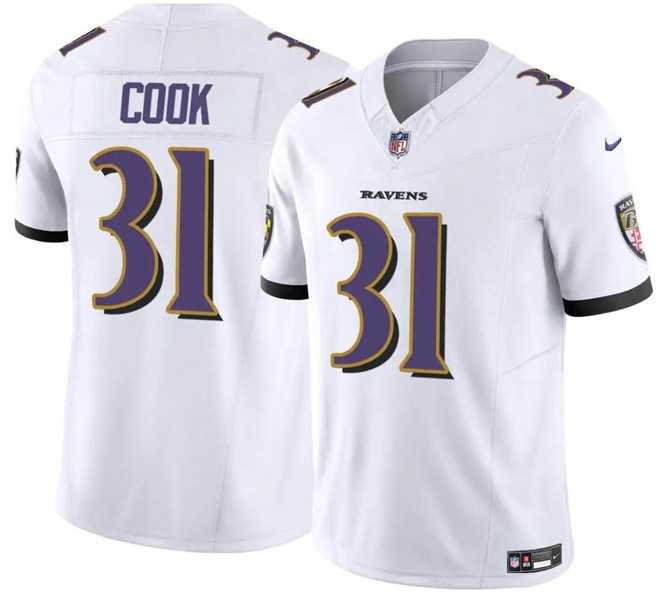 Youth Baltimore Ravens #31 Dalvin Cook White 2024 F.U.S.E. Stitched Jersey Dzhi->youth nfl jersey->Youth Jersey